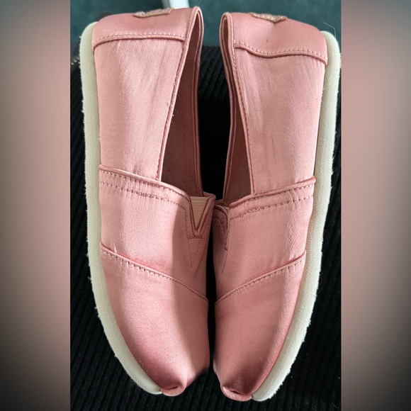 🌸RARE SATIN TOMS PINK BALLERINA ALPARGATA LITTLE GIRLS SIZE 13🌸 - Picture 3 of 5
